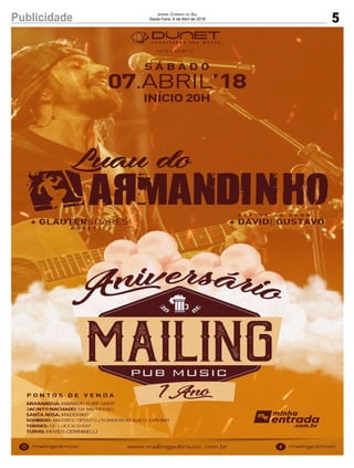 5Publicidade Jornal Correio do Sul
Sexta-Feira, 6 de Abril de 2018
 