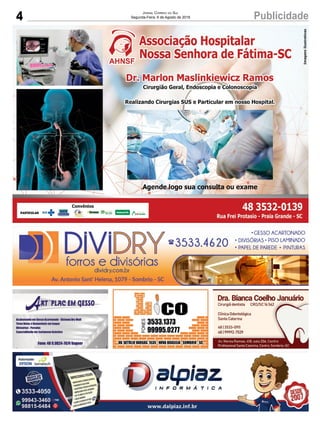 4 PublicidadeJornal Correio do Sul
Segunda-Feira, 6 de Agosto de 2018
 