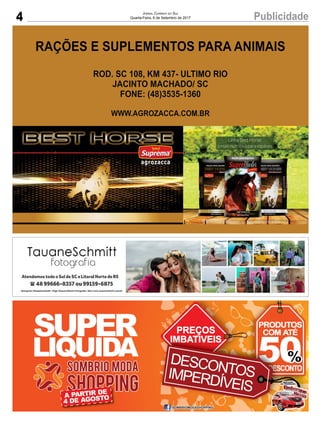 4 PublicidadeJornal Correio do Sul
Quarta-Feira, 6 de Setembro de 2017
 