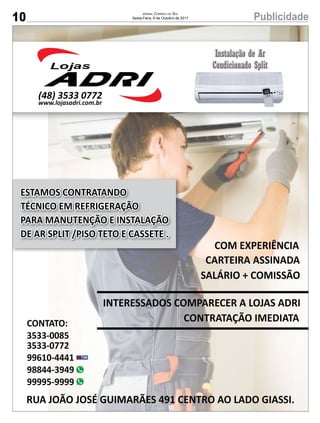 10 PublicidadeJornal Correio do Sul
Sexta-Feira, 6 de Outubro de 2017
 