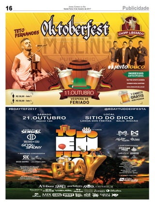 16 PublicidadeJornal Correio do Sul
Sexta-Feira, 6 de Outubro de 2017
 