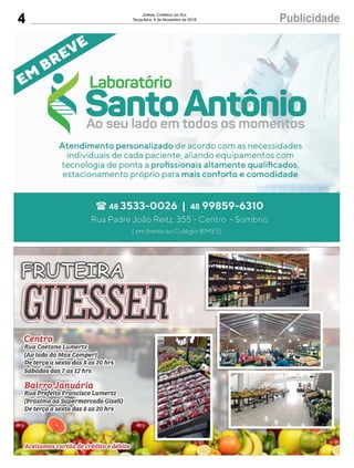 4 PublicidadeJornal Correio do Sul
Terça-feira, 6 de Novembro de 2018
 