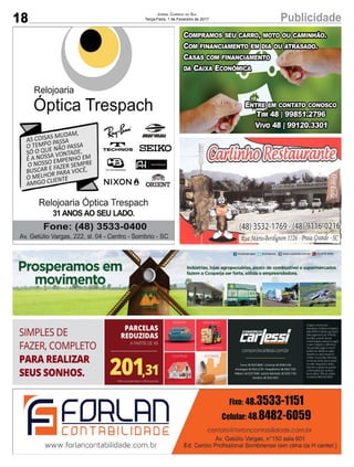 18 PublicidadeJornal Correio do Sul
Terça-Feira, 7 de Fevereiro de 2017
 