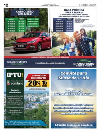 12 PublicidadeJornal Correio do Sul
Quarta-Feira, 7 de Março de 2018
 