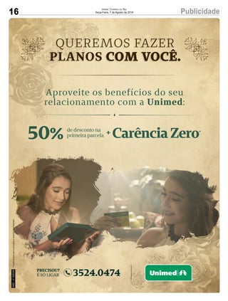 16 PublicidadeJornal Correio do Sul
Terça-Feira, 7 de Agosto de 2018
 