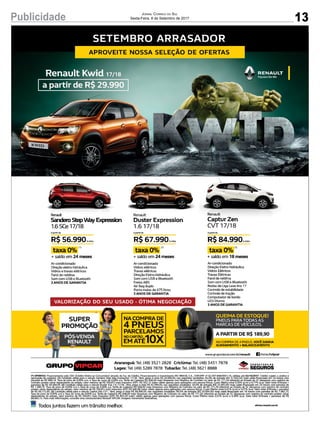 13Publicidade Jornal Correio do Sul
Sexta-Feira, 8 de Setembro de 2017
 