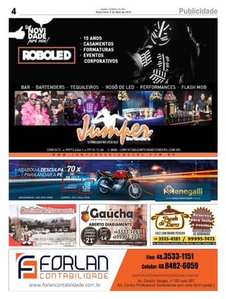 4 PublicidadeJornal Correio do Sul
Terça-Feira, 8 de Maio de 2018
 