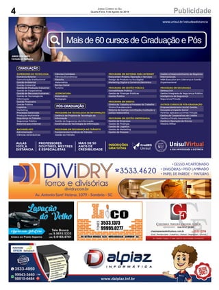 4 PublicidadeJornal Correio do Sul
Quarta-Feira, 8 de Agosto de 2018
 