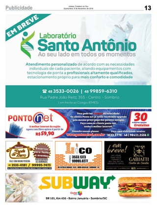 13Publicidade Jornal Correio do Sul
Quinta-feira, 8 de Novembro de 2018
 