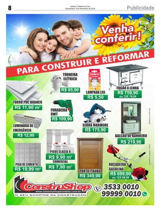 8 PublicidadeJornal Correio do Sul
Quinta-feira, 8 de Novembro de 2018
 