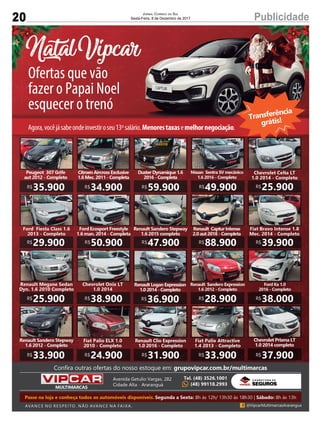 20 PublicidadeJornal Correio do Sul
Sexta-Feira, 8 de Dezembro de 2017
 