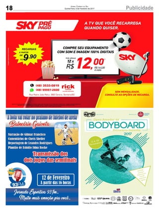 18 PublicidadeJornal Correio do Sul
Quinta-Feira, 9 de Fevereiro de 2017
 