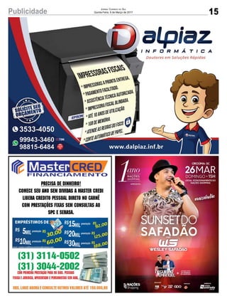 15Publicidade Jornal Correio do Sul
Quinta-Feira, 9 de Março de 2017
 