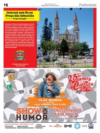 16 PublicidadeJornal Correio do Sul
Segunda-Feira, 9 de Abril de 2018
 