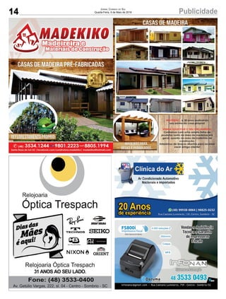 14 PublicidadeJornal Correio do Sul
Quarta-Feira, 9 de Maio de 2018
 