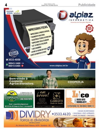 4 PublicidadeJornal Correio do Sul
Quarta-Feira, 9 de Maio de 2018
 