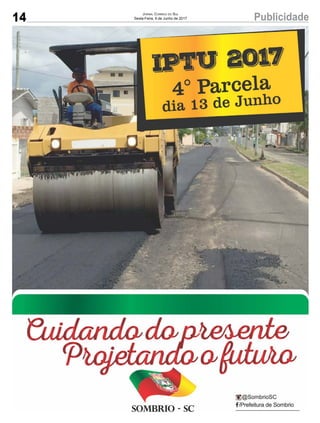 14 PublicidadeJornal Correio do Sul
Sexta-Feira, 9 de Junho de 2017
 