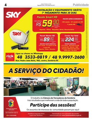 4 PublicidadeJornal Correio do Sul
Segunda-Feira, 9 de Outubro de 2017
 