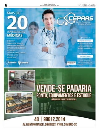 6 PublicidadeJornal Correio do Sul
Segunda-Feira, 9 de Outubro de 2017
 