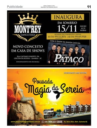 11Publicidade Jornal Correio do Sul
Sexta-feira, 9 de Novembro de 2018
 