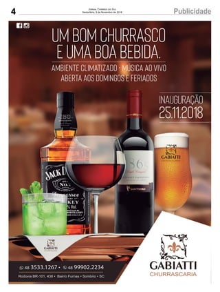 4 PublicidadeJornal Correio do Sul
Sexta-feira, 9 de Novembro de 2018
Em Campanha
 
