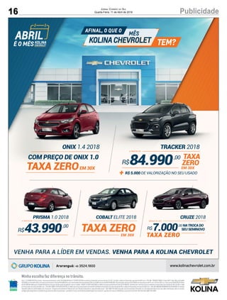16 PublicidadeJornal Correio do Sul
Quarta-Feira, 11 de Abril de 2018
 