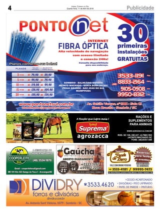 4 PublicidadeJornal Correio do Sul
Quarta-Feira, 11 de Abril de 2018
 
