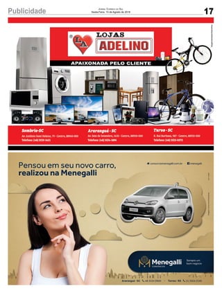 17Publicidade Jornal Correio do Sul
Sexta-Feira, 10 de Agosto de 2018
 