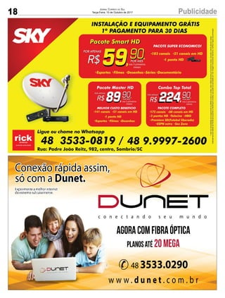18 PublicidadeJORNAL CORREIO DO SUL
Terça-Feira, 10 de Outubro de 2017
 