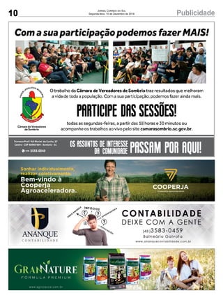 10 PublicidadeJornal Correio do Sul
Segunda-feira, 10 de Dezembro de 2018
 