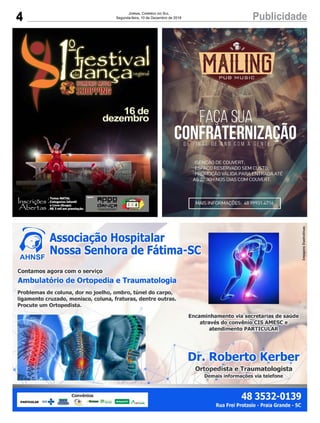 4 PublicidadeJornal Correio do Sul
Segunda-feira, 10 de Dezembro de 2018
 