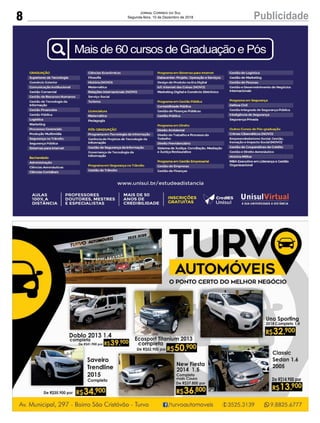 8 PublicidadeJornal Correio do Sul
Segunda-feira, 10 de Dezembro de 2018
 