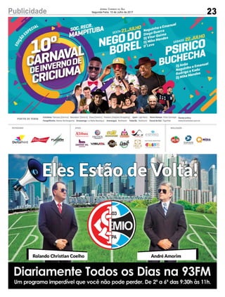 23Publicidade Jornal Correio do Sul
Segunda-Feira, 10 de Julho de 2017
 