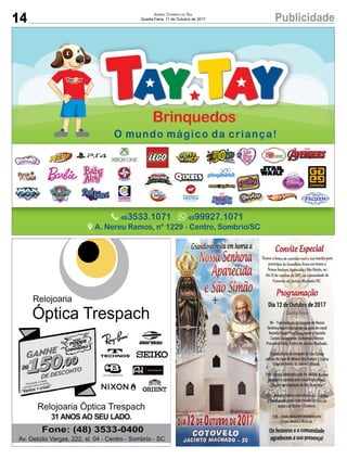 14 PublicidadeJornal Correio do Sul
Quarta-Feira, 11 de Outubro de 2017
 