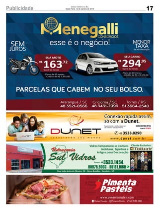 17Publicidade Jornal Correio do Sul
Sexta-Feira, 12 de Janeiro de 2018
 