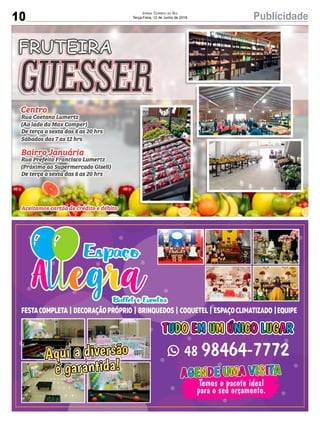 10 PublicidadeJornal Correio do Sul
Terça-Feira, 12 de Junho de 2018
 