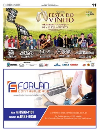 11Publicidade Jornal Correio do Sul
Terça-Feira, 12 de Junho de 2018
 