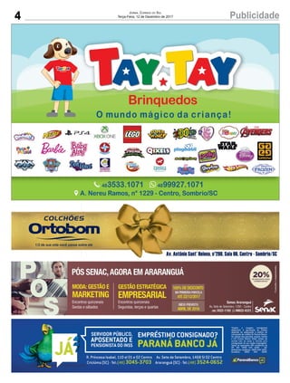 4 PublicidadeJornal Correio do Sul
Terça-Feira, 12 de Dezembro de 2017
 
