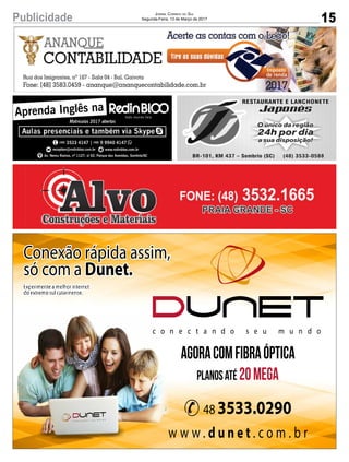 15Publicidade Jornal Correio do Sul
Segunda-Feira, 13 de Março de 2017
 