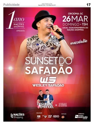 17Publicidade Jornal Correio do Sul
Segunda-Feira, 13 de Março de 2017
 