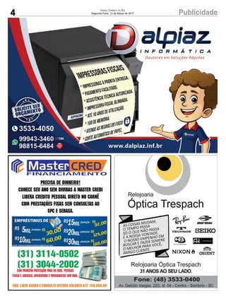 4 PublicidadeJornal Correio do Sul
Segunda-Feira, 13 de Março de 2017
 