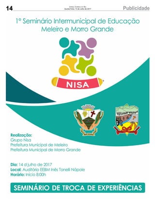 14 PublicidadeJornal Correio do Sul
Quinta-Feira, 13 de Julho de 2017
 