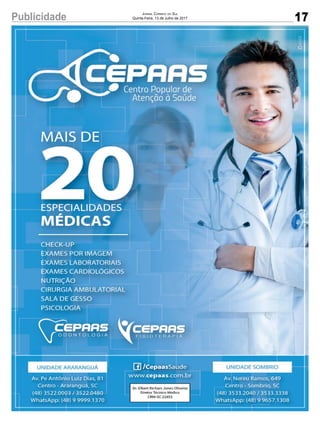 17Publicidade Jornal Correio do Sul
Quinta-Feira, 13 de Julho de 2017
 