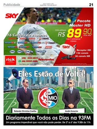 21Publicidade Jornal Correio do Sul
Quinta-Feira, 13 de Julho de 2017
 
