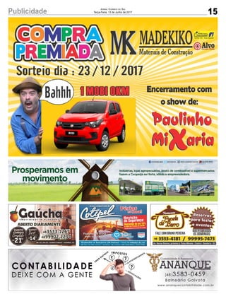 15Publicidade Jornal Correio do Sul
Terça-Feira, 13 de Junho de 2017
 