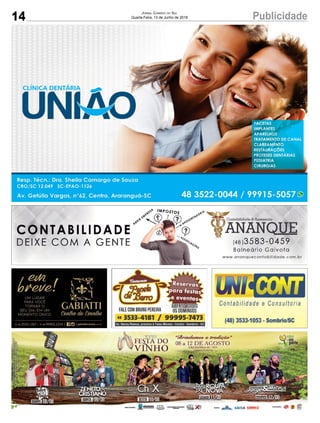 14 PublicidadeJornal Correio do Sul
Quarta-Feira, 13 de Junho de 2018
 