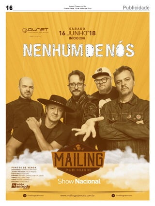 16 PublicidadeJornal Correio do Sul
Quarta-Feira, 13 de Junho de 2018
 