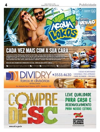 4 PublicidadeJornal Correio do Sul
Quarta-Feira, 13 de Junho de 2018
 