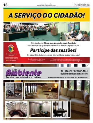 18 PublicidadeJornal Correio do Sul
Segunda-Feira, 13 de Novembro de 2017
 
