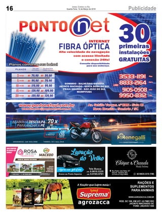 16 PublicidadeJornal Correio do Sul
Quarta-Feira, 14 de Março de 2018
 